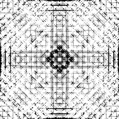 siyah ve beyaz soyut grunge arkaplan monokrom çizimi