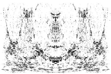 Grunge dikey olarak simetrik siyah beyaz doku. Tek renkli yıpranmış kaplama deseni. 