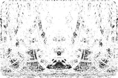 Grunge dikey olarak simetrik siyah beyaz doku. Tek renkli yıpranmış kaplama deseni. 