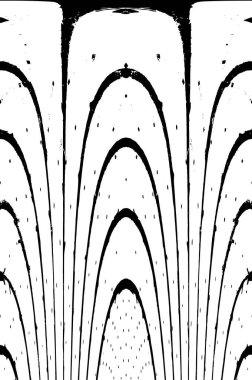 Grunge dikey olarak simetrik siyah beyaz doku. Tek renkli yıpranmış kaplama deseni. 