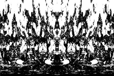 Grunge dikey olarak simetrik siyah beyaz doku. Tek renkli yıpranmış kaplama deseni. 