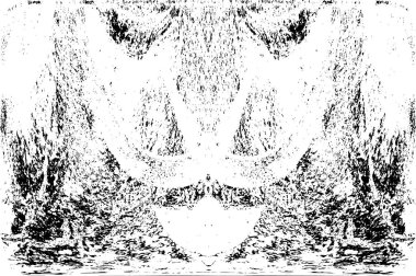 Grunge dikey olarak simetrik siyah beyaz doku. Tek renkli yıpranmış kaplama deseni. 