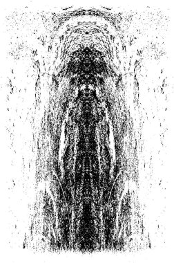 Grunge dikey olarak simetrik siyah beyaz doku. Tek renkli yıpranmış kaplama deseni. 