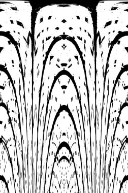 Grunge dikey olarak simetrik siyah beyaz doku. Tek renkli yıpranmış kaplama deseni. 