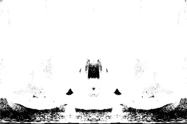 Grunge dikey olarak simetrik siyah beyaz doku. Tek renkli yıpranmış kaplama deseni. 