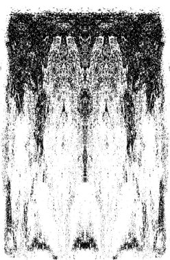Grunge dikey olarak simetrik siyah beyaz doku. Tek renkli yıpranmış kaplama deseni. 