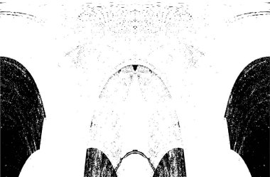 Grunge dikey olarak simetrik siyah beyaz doku. Tek renkli yıpranmış kaplama deseni. 