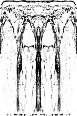 Grunge dikey olarak simetrik siyah beyaz doku. Tek renkli yıpranmış kaplama deseni. 