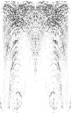 Grunge dikey olarak simetrik siyah beyaz doku. Tek renkli yıpranmış kaplama deseni. 