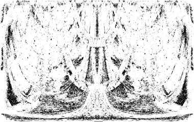 Grunge dikey olarak simetrik siyah beyaz doku. Tek renkli yıpranmış kaplama deseni. 