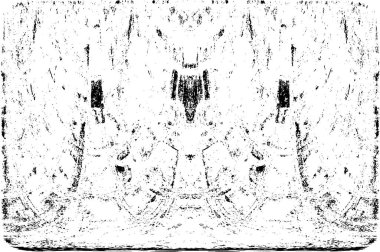 Grunge dikey olarak simetrik siyah beyaz doku. Tek renkli yıpranmış kaplama deseni. 