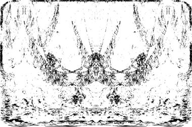 Grunge dikey olarak simetrik siyah beyaz doku. Tek renkli yıpranmış kaplama deseni. 