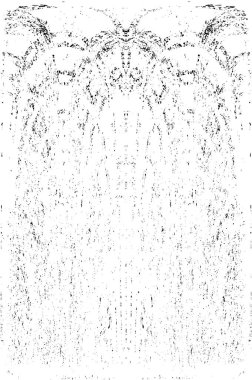 Grunge dikey olarak simetrik siyah beyaz doku. Tek renkli yıpranmış kaplama deseni. 