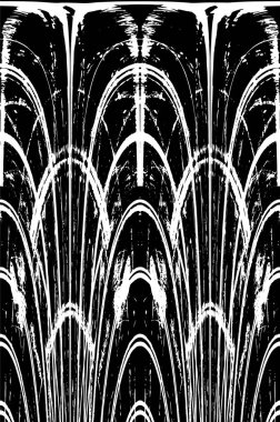 Grunge dikey olarak simetrik siyah beyaz doku. Tek renkli yıpranmış kaplama deseni. 