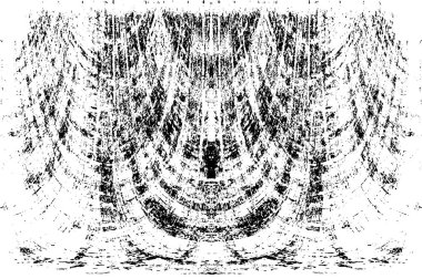 Grunge dikey olarak simetrik siyah beyaz doku. Tek renkli yıpranmış kaplama deseni. 