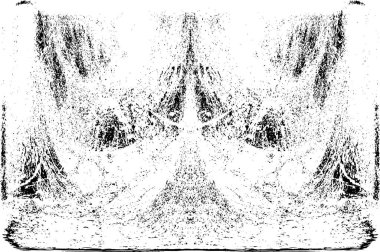 Grunge dikey olarak simetrik siyah beyaz doku. Tek renkli yıpranmış kaplama deseni. 