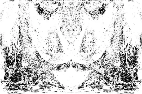 Grunge dikey olarak simetrik siyah beyaz doku. Tek renkli yıpranmış kaplama deseni. 