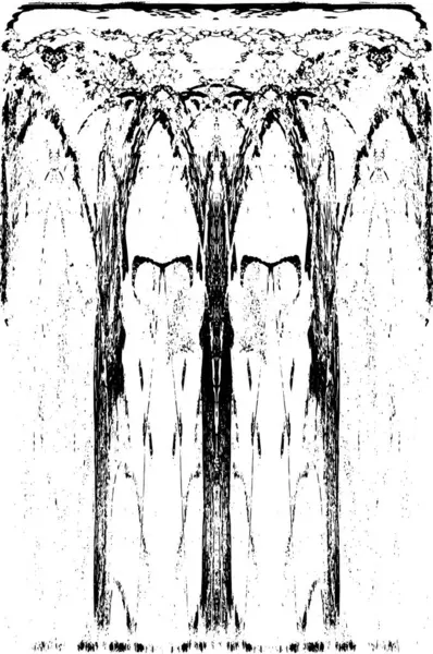 Grunge dikey olarak simetrik siyah beyaz doku. Tek renkli yıpranmış kaplama deseni. 