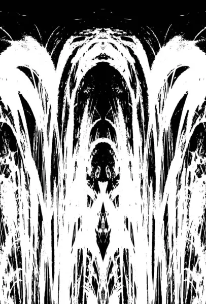 Grunge dikey olarak simetrik siyah beyaz doku. Tek renkli yıpranmış kaplama deseni. 