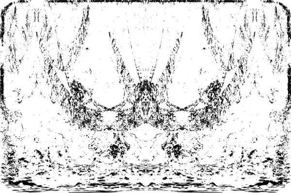 Grunge dikey olarak simetrik siyah beyaz doku. Tek renkli yıpranmış kaplama deseni. 