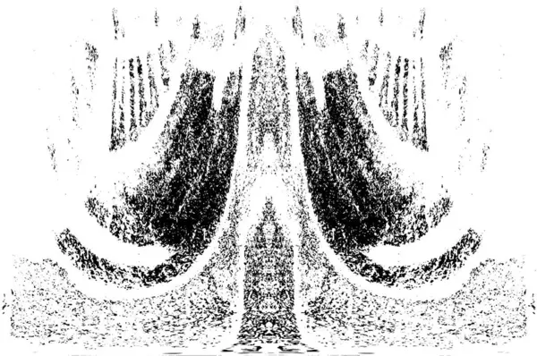 Grunge dikey olarak simetrik siyah beyaz doku. Tek renkli yıpranmış kaplama deseni. 