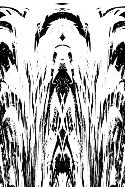 Grunge dikey olarak simetrik siyah beyaz doku. Tek renkli yıpranmış kaplama deseni. 