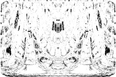 Grunge dikey olarak simetrik siyah beyaz doku. Tek renkli yıpranmış kaplama deseni. 