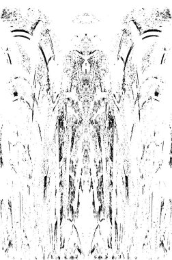 Grunge dikey olarak simetrik siyah beyaz doku. Tek renkli yıpranmış kaplama deseni. 