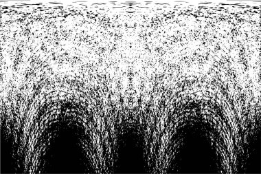 Grunge dikey olarak simetrik siyah beyaz doku. Tek renkli yıpranmış kaplama deseni. 