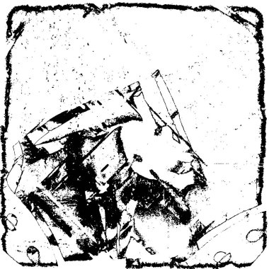 siyah ve beyaz soyut grunge arkaplan monokrom çizimi