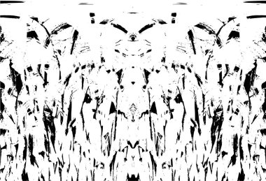 Grunge dikey olarak simetrik siyah beyaz doku. Tek renkli yıpranmış kaplama deseni. 