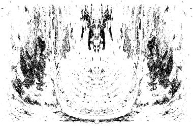 Grunge dikey olarak simetrik siyah beyaz doku. Tek renkli yıpranmış kaplama deseni. 