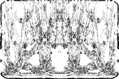 Grunge dikey olarak simetrik siyah beyaz doku. Tek renkli yıpranmış kaplama deseni. 