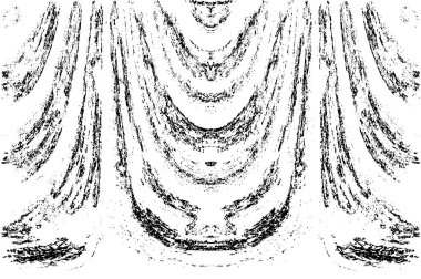 Grunge dikey olarak simetrik siyah beyaz doku. Tek renkli yıpranmış kaplama deseni. 