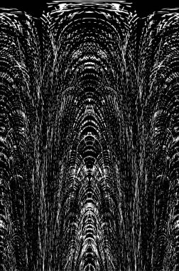 Grunge dikey olarak simetrik siyah beyaz doku. Tek renkli yıpranmış kaplama deseni. 