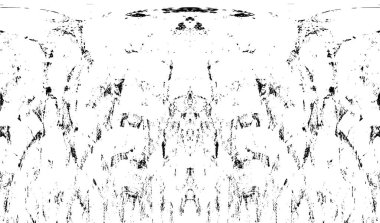 Grunge dikey olarak simetrik siyah beyaz doku. Tek renkli yıpranmış kaplama deseni. 