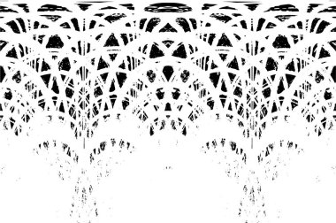 Grunge dikey olarak simetrik siyah beyaz doku. Tek renkli yıpranmış kaplama deseni. 