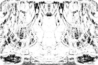 Grunge dikey olarak simetrik siyah beyaz doku. Tek renkli yıpranmış kaplama deseni. 