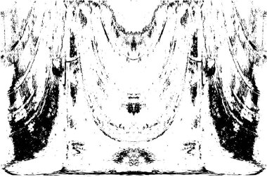 Grunge dikey olarak simetrik siyah beyaz doku. Tek renkli yıpranmış kaplama deseni. 