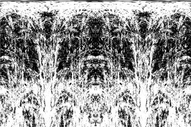 Grunge dikey olarak simetrik siyah beyaz doku. Tek renkli yıpranmış kaplama deseni. 