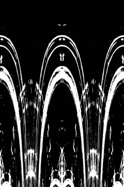 Grunge dikey olarak simetrik siyah beyaz doku. Tek renkli yıpranmış kaplama deseni. 