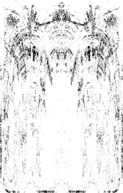 Grunge dikey olarak simetrik siyah beyaz doku. Tek renkli yıpranmış kaplama deseni. 