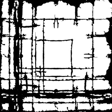 Çizik ve çiziklerle dolu siyah beyaz bir arka plan. Soyut vektör illüstrasyonu.