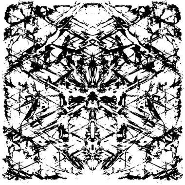 Çizik ve çiziklerle dolu siyah beyaz bir arka plan. Soyut vektör illüstrasyonu.