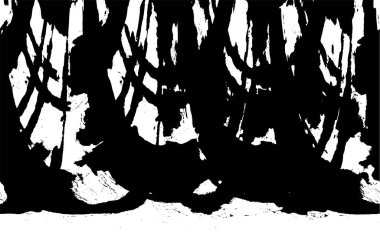 Çizik ve çiziklerle dolu siyah beyaz bir arka plan. Soyut vektör illüstrasyonu.