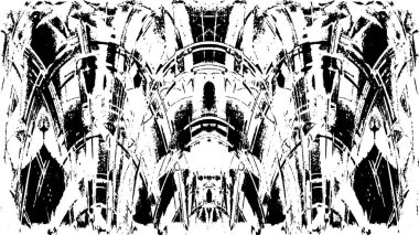 Çizik ve çiziklerle dolu siyah beyaz bir arka plan. Soyut vektör illüstrasyonu.