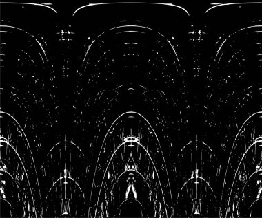 Grunge dikey olarak simetrik siyah beyaz doku. Tek renkli yıpranmış kaplama deseni. 