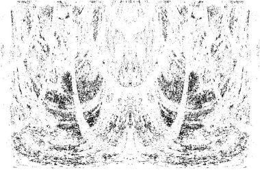 Grunge dikey olarak simetrik siyah beyaz doku. Tek renkli yıpranmış kaplama deseni. 