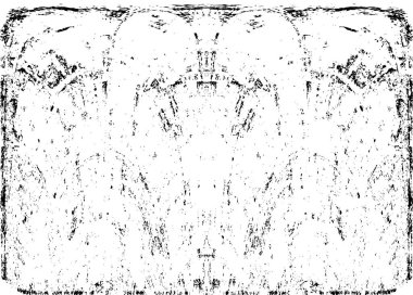 Grunge dikey olarak simetrik siyah beyaz doku. Tek renkli yıpranmış kaplama deseni. 