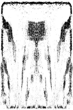 Grunge dikey olarak simetrik siyah beyaz doku. Tek renkli yıpranmış kaplama deseni. 